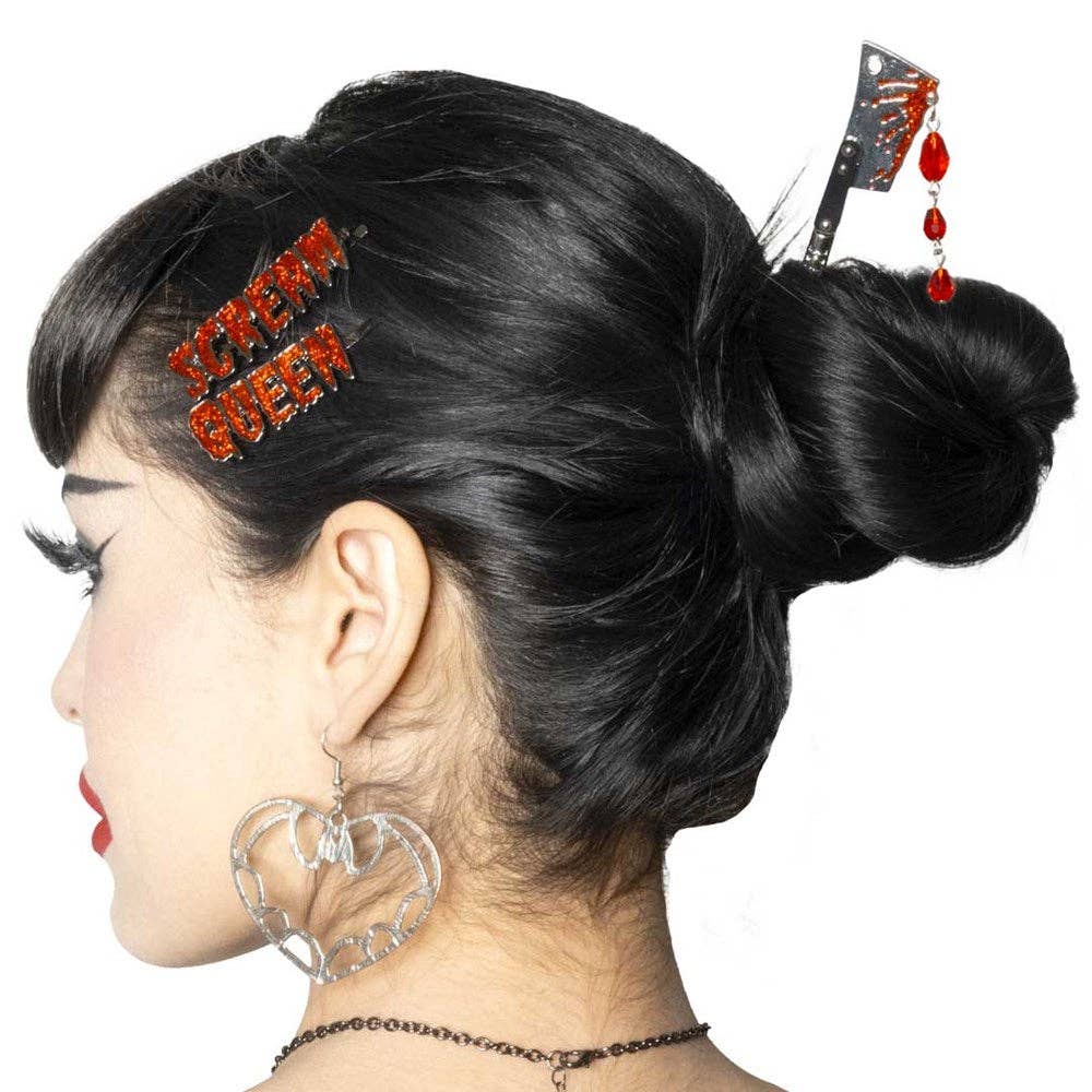 Cleaver Blood Drip Hair Stick