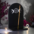 Triple Moon Incense Burner & Crystal Shelf | Wicca Altar Decor