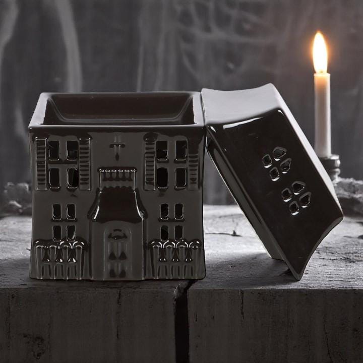 Haunted House Melt Burner | Gothic Halloween Wax Warmer | Spooky Home Decor
