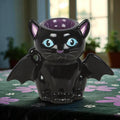 Bat-Winged Black Cat Tealight Burner | Gothic Home Decor | Spooky Witchy Wax Melt Warmer