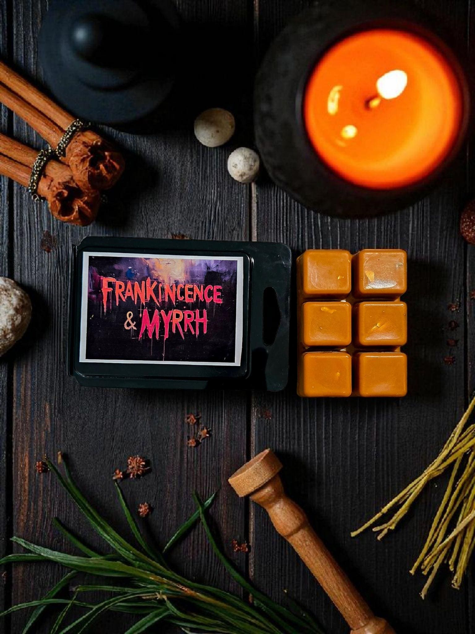 Frankincense & Myrrh Wax Melt | Ancient Resin + Warm Amber | Sacred Ritual Scent