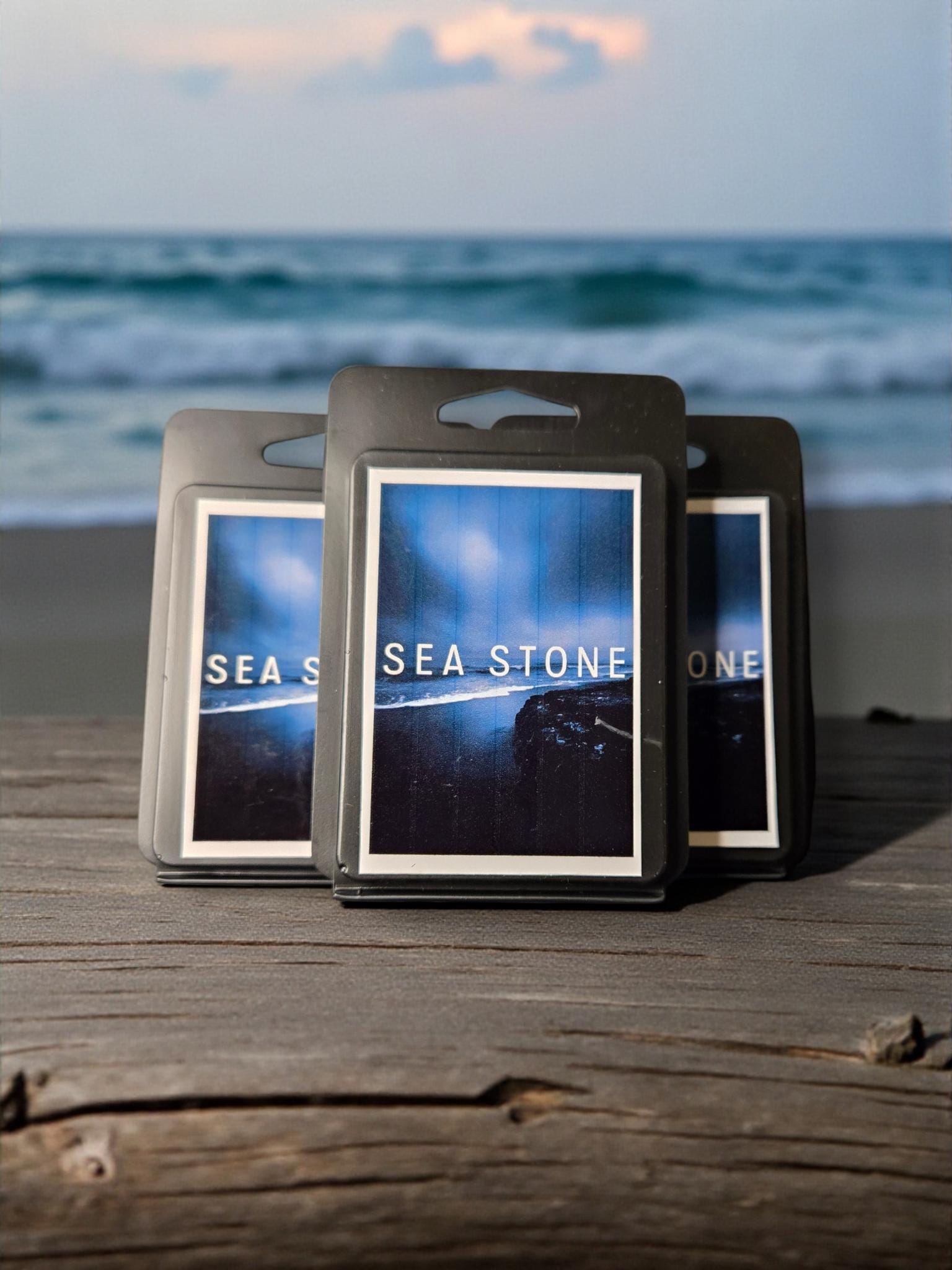 Sea Stone Wax Melt | Salty Ocean Air + Clean Woods | Fresh Masculine Marine Scent
